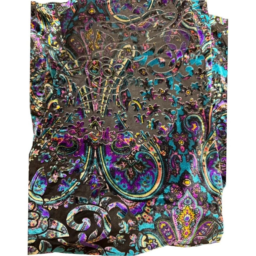 Warrior Within Designs - Velour Blue Paisley Flared Set - Picture 4 of 4